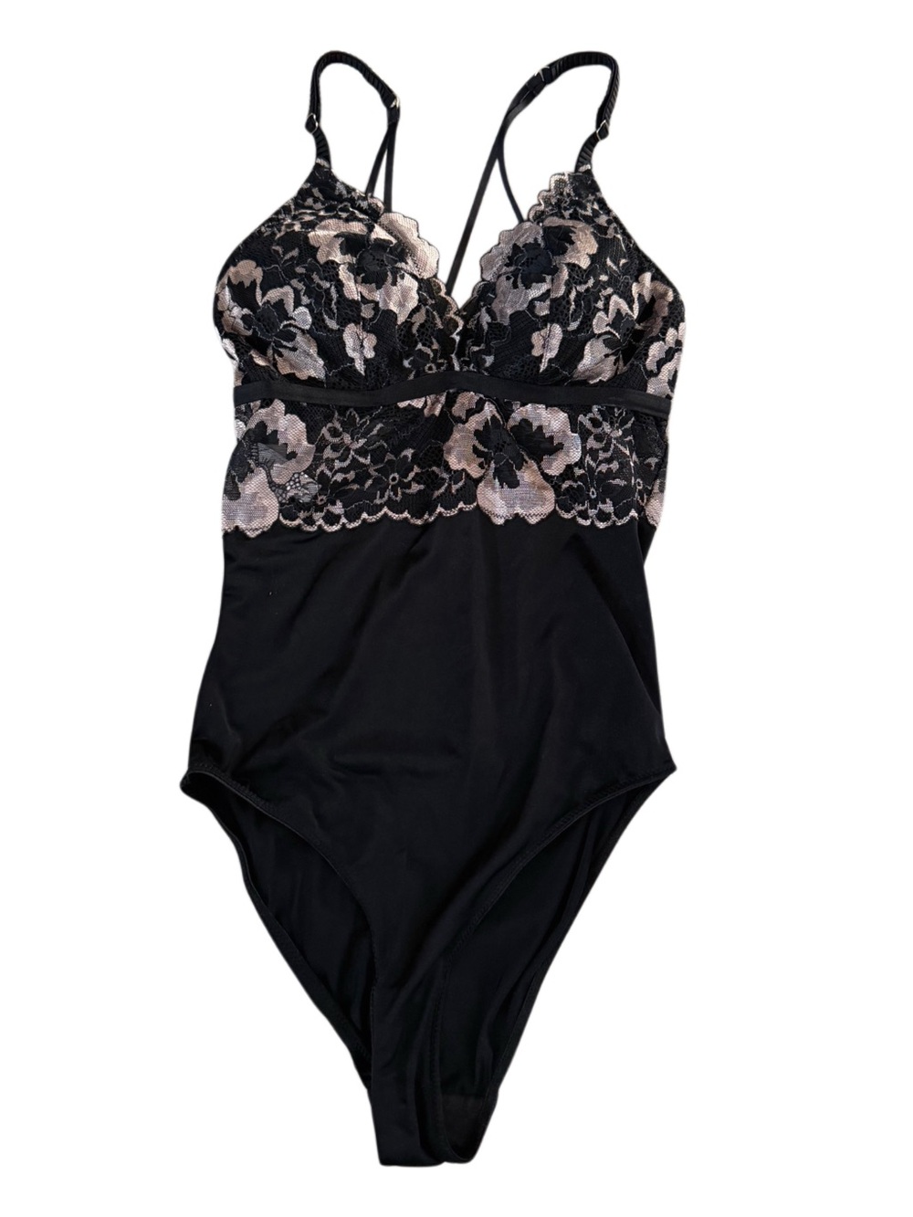 Auden Fairy Whimsigoth Floral Lace Bodysuit Size XS Romantic Layering